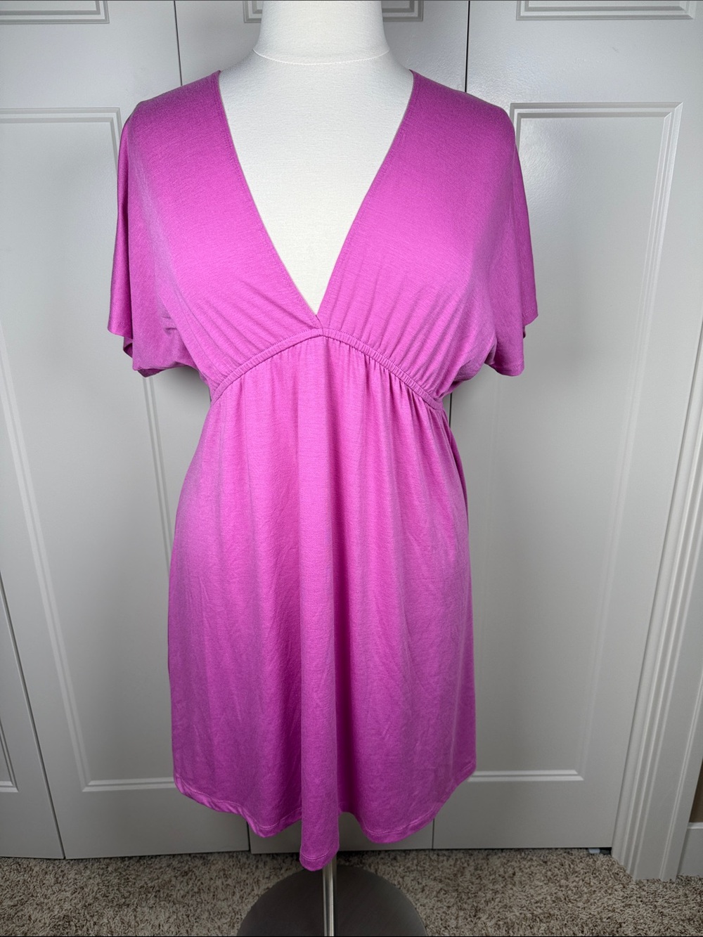 Mossimo Supply Co. Pink V-Neck Swim Coverup Tunic Dress XXL